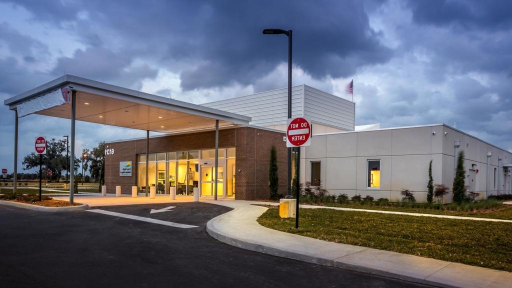 Front of Ocala Health Trailwinds Village Emergency Department at dusk